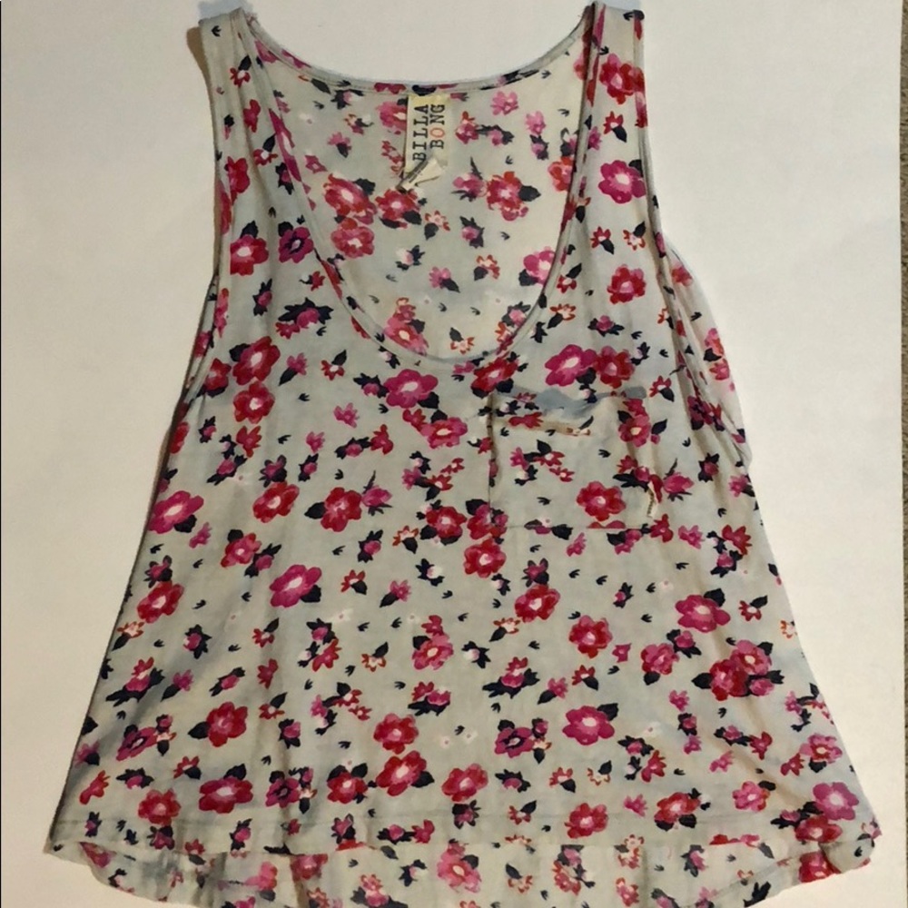 Billabong floral high-low tank